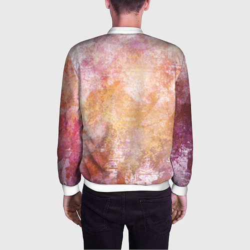 Мужской бомбер Абстракция - atomic gold / 3D-Белый – фото 4