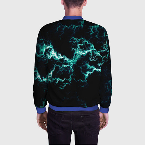 Мужской бомбер Lightning light blue glow / 3D-Синий – фото 4