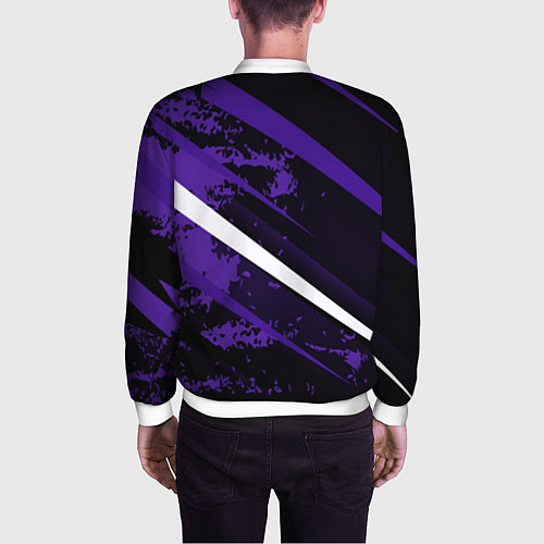 Мужской бомбер Color black purple line / 3D-Белый – фото 4
