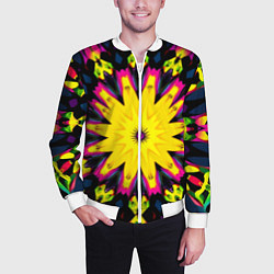 Бомбер мужской Звездный калейдоскоп, цвет: 3D-белый — фото 2