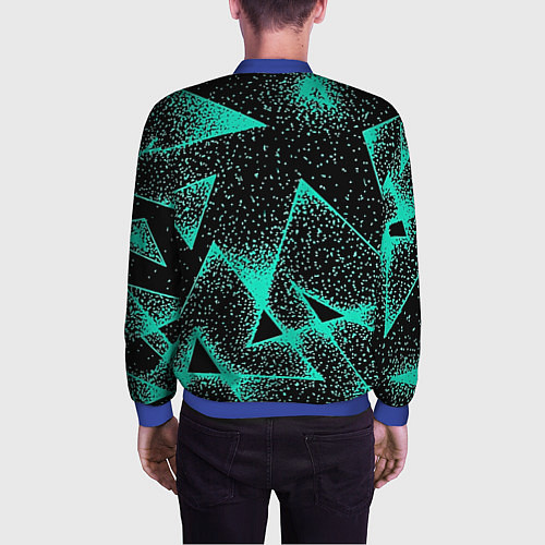 Мужской бомбер The triangle is light blue / 3D-Синий – фото 4