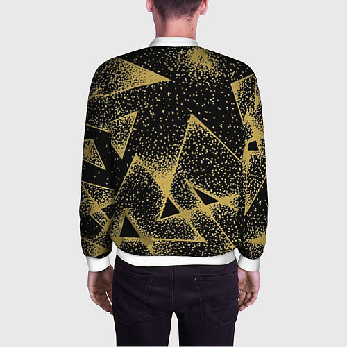 Мужской бомбер Triangle yellow with dots / 3D-Белый – фото 4