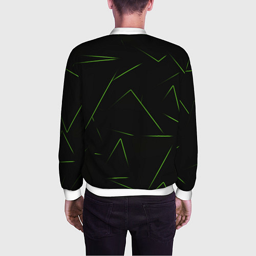 Мужской бомбер Color green line / 3D-Белый – фото 4