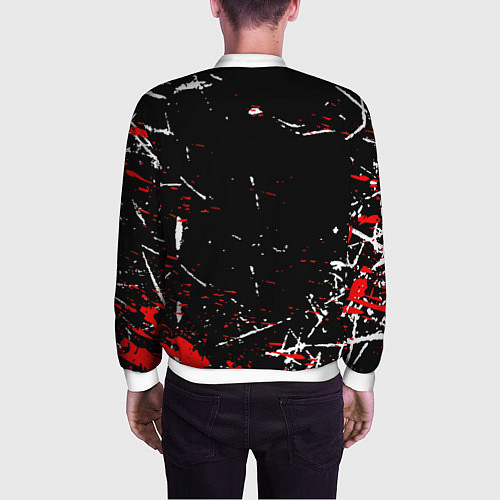 Мужской бомбер Арсенал штрихи красок / 3D-Белый – фото 4