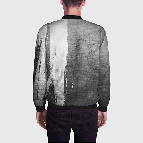 Мужской бомбер Leeds United - grey gradient по-вертикали / 3D-Черный – фото 4