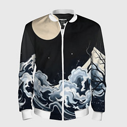 Мужской бомбер Японские волны и луна
