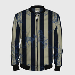 Бомбер мужской Чёрные полосы, цвет: 3D-черный