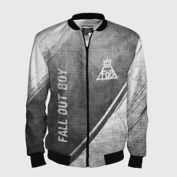 Бомбер мужской Fall Out Boy - grey gradient вертикально, цвет: 3D-черный