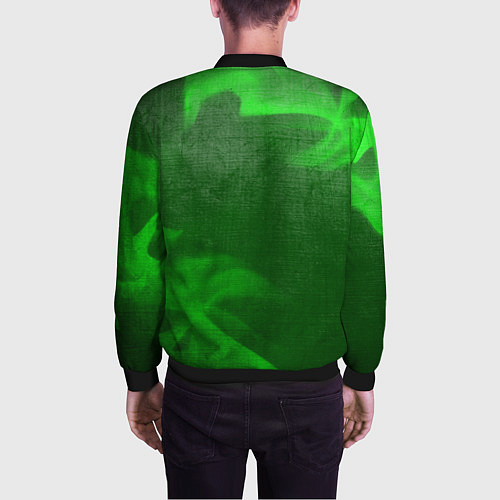 Мужской бомбер The Last Of Us - green gradient вертикально / 3D-Черный – фото 4