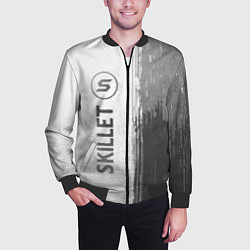 Бомбер мужской Skillet - white gradient по-вертикали, цвет: 3D-черный — фото 2