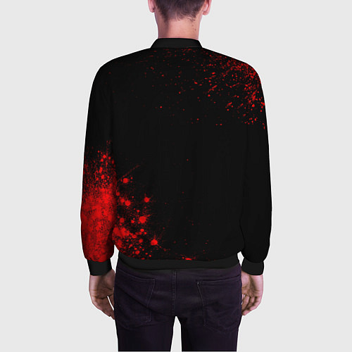 Мужской бомбер Coldplay - red gradient вертикально / 3D-Черный – фото 4