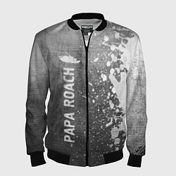 Бомбер мужской Papa Roach - grey gradient по-вертикали, цвет: 3D-черный