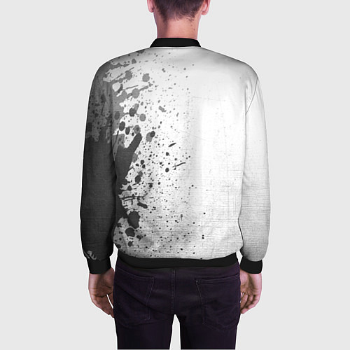 Мужской бомбер Arctic Monkeys - white gradient по-вертикали / 3D-Черный – фото 4