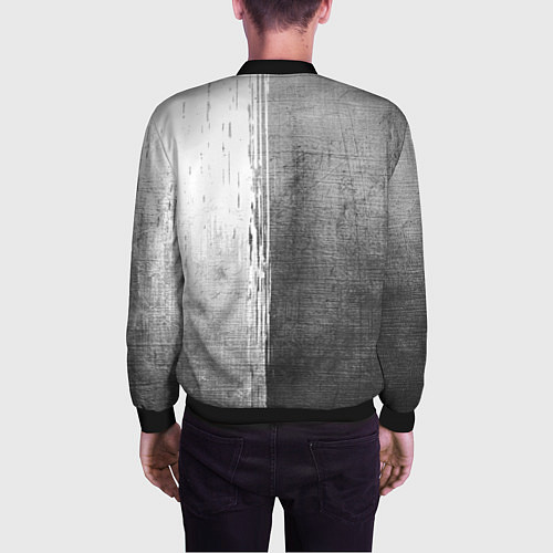 Мужской бомбер AC DC - grey gradient по-вертикали / 3D-Черный – фото 4
