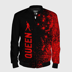 Бомбер мужской Queen - red gradient по-вертикали, цвет: 3D-черный