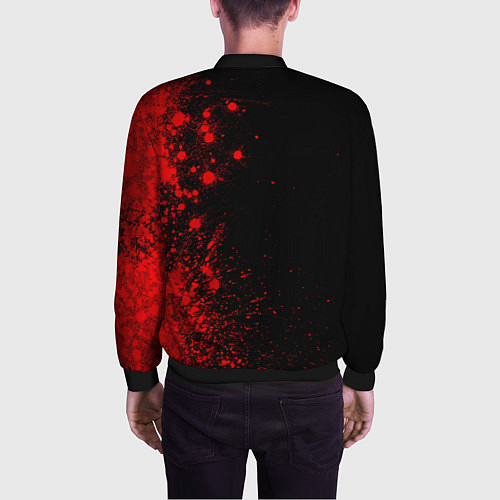 Мужской бомбер Queen - red gradient по-вертикали / 3D-Черный – фото 4