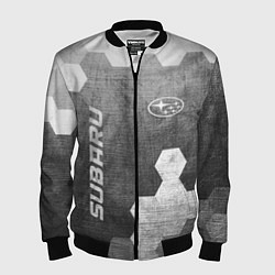 Бомбер мужской Subaru - grey gradient вертикально, цвет: 3D-черный