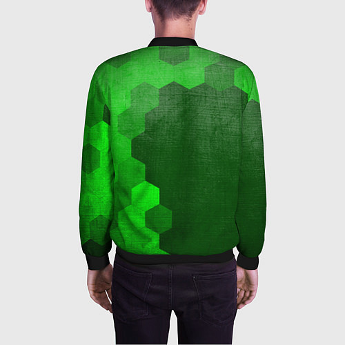 Мужской бомбер Opel - green gradient по-вертикали / 3D-Черный – фото 4