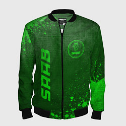 Мужской бомбер Saab - green gradient вертикально