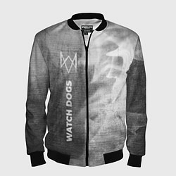 Бомбер мужской Watch Dogs - grey gradient по-вертикали, цвет: 3D-черный