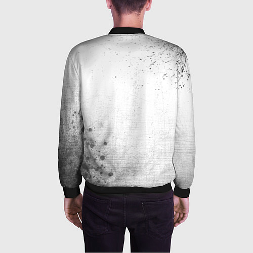 Мужской бомбер Rust - white gradient вертикально / 3D-Черный – фото 4