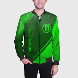 Бомбер мужской Three Days Grace - green gradient вертикально, цвет: 3D-черный — фото 2
