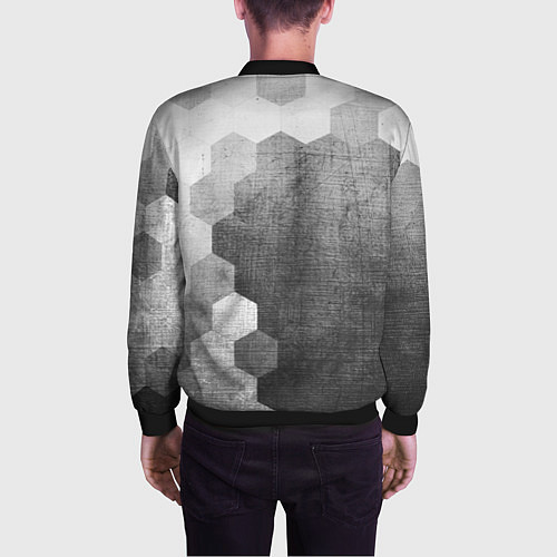 Мужской бомбер Honda - grey gradient по-вертикали / 3D-Черный – фото 4