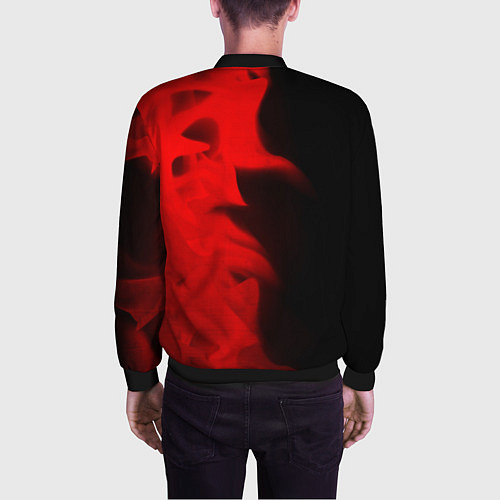 Мужской бомбер Sally Face - red gradient по-вертикали / 3D-Черный – фото 4