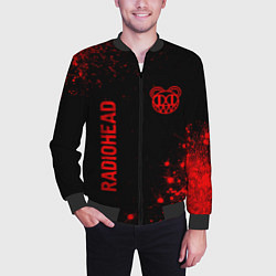 Бомбер мужской Radiohead - red gradient вертикально, цвет: 3D-черный — фото 2