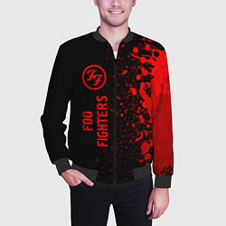 Бомбер мужской Foo Fighters - red gradient по-вертикали, цвет: 3D-черный — фото 2