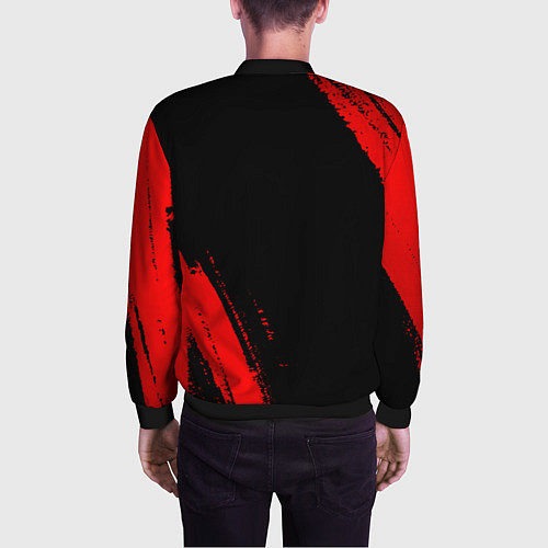 Мужской бомбер Twenty One Pilots - red gradient вертикально / 3D-Черный – фото 4