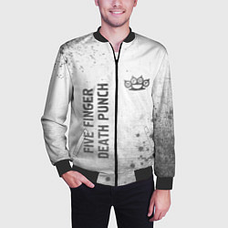 Бомбер мужской Five Finger Death Punch - white gradient вертикаль, цвет: 3D-черный — фото 2