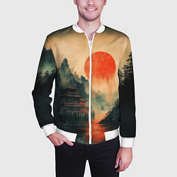 Бомбер мужской Старый Японский монастырь, цвет: 3D-белый — фото 2