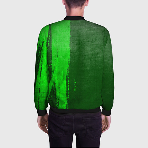 Мужской бомбер System of a Down - green gradient по-вертикали / 3D-Черный – фото 4