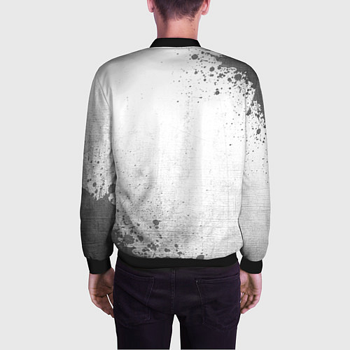Мужской бомбер Fall Out Boy - white gradient вертикально / 3D-Черный – фото 4