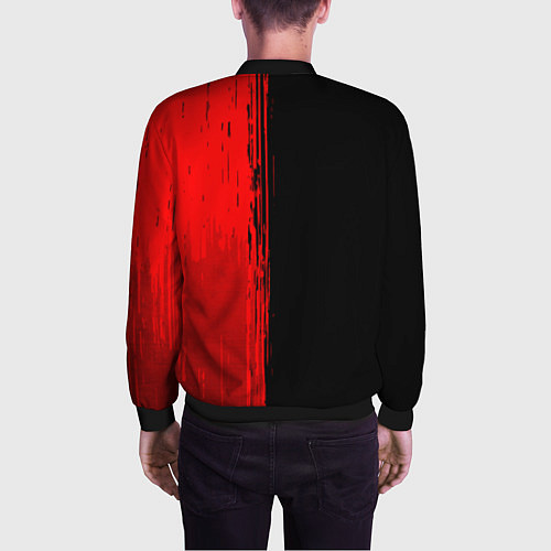 Мужской бомбер Slipknot - red gradient по-вертикали / 3D-Черный – фото 4