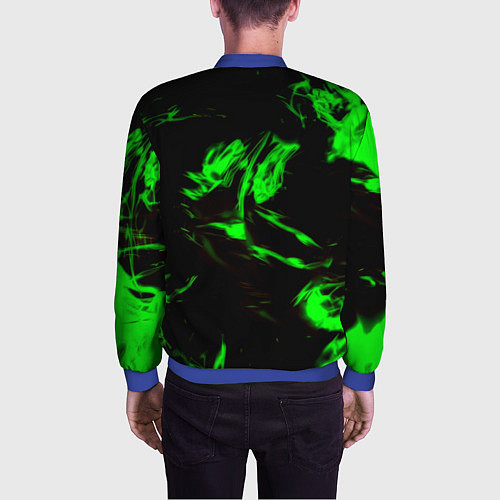 Мужской бомбер Monster energy кислотное лого огонь / 3D-Синий – фото 4
