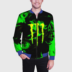 Бомбер мужской Monster energy кислотное лого огонь, цвет: 3D-синий — фото 2