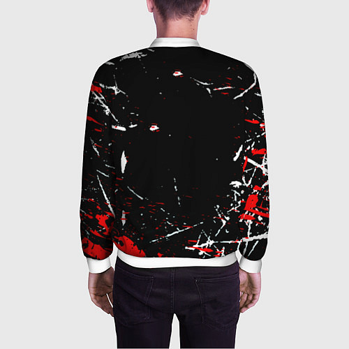 Мужской бомбер Monster energy штрихи / 3D-Белый – фото 4