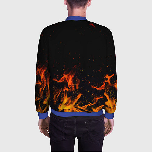 Мужской бомбер Monster energy orange fire / 3D-Синий – фото 4