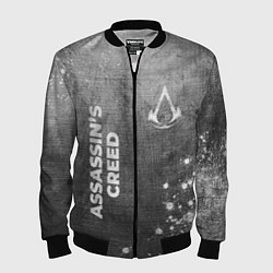 Бомбер мужской Assassins Creed - grey gradient вертикально, цвет: 3D-черный