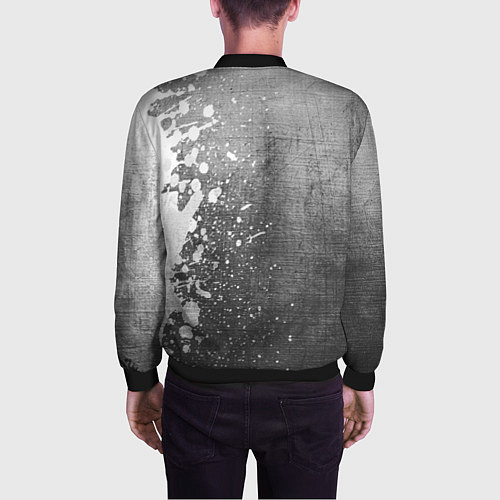 Мужской бомбер Burzum - grey gradient по-вертикали / 3D-Черный – фото 4