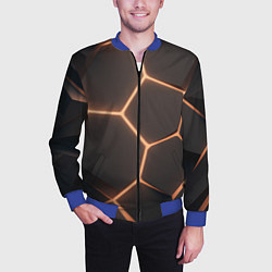 Бомбер мужской Серая текстура из сот, цвет: 3D-синий — фото 2