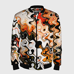 Мужской бомбер Абстракция разлитые краски оранжевый