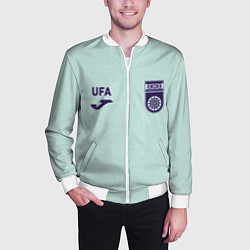 Бомбер мужской Фк Уфа - мятный цвет и текстура, цвет: 3D-белый — фото 2