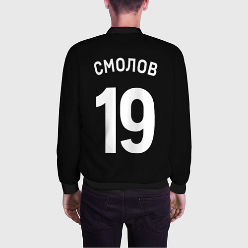 Мужской бомбер Смолов 19 - ФК Краснодар / 3D-Черный – фото 4
