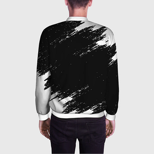 Мужской бомбер Monster energy краски штрихи белые / 3D-Белый – фото 4