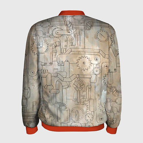 Мужской бомбер Девушки стимпанк / 3D-Красный – фото 2