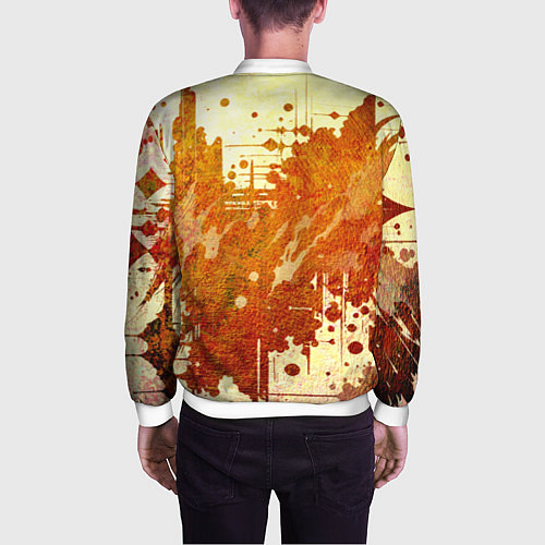Мужской бомбер Абстракция - sunspot / 3D-Белый – фото 4