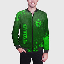 Бомбер мужской Nickelback - green gradient вертикально, цвет: 3D-черный — фото 2